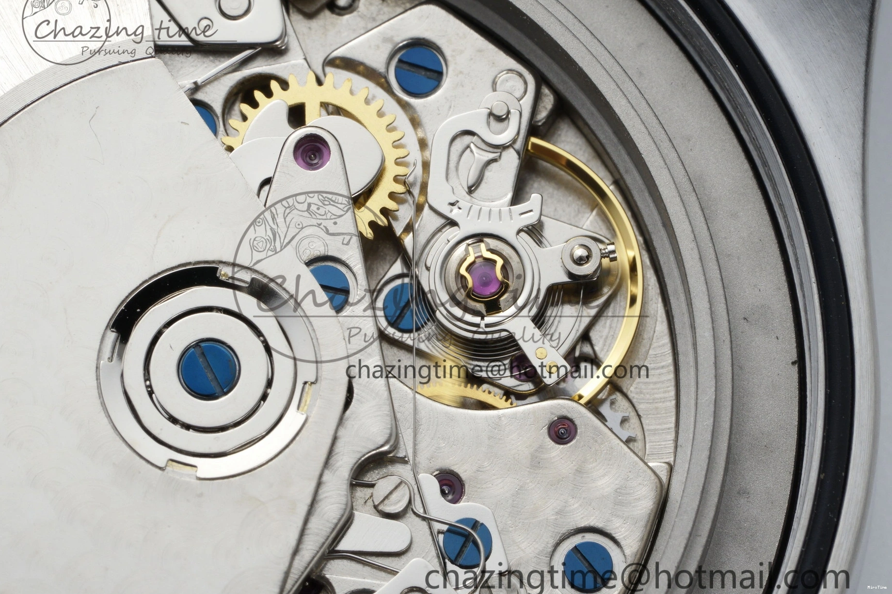 MIROTIME 0326 Bright Pilot Chrono SS AZF 1:1 Best Edition Green Dial on Brown Leather Strap A 7059